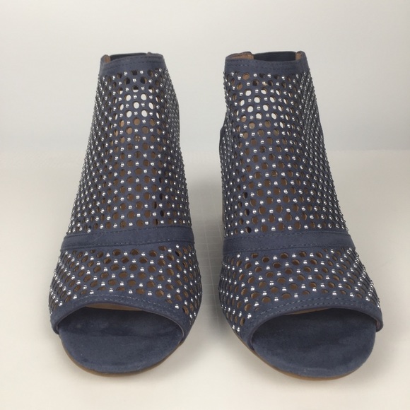 Andrew Geller blue punched leather w/ studs 10 - Picture 3 of 8